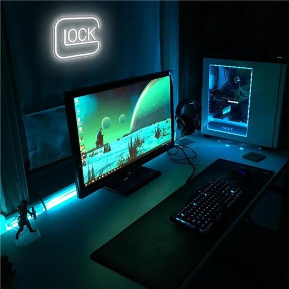 Glock Pistol Gun LED Neon Light Sign Tactical Army Navy Seals Room Man Cave NEW - Picture 4 of 7